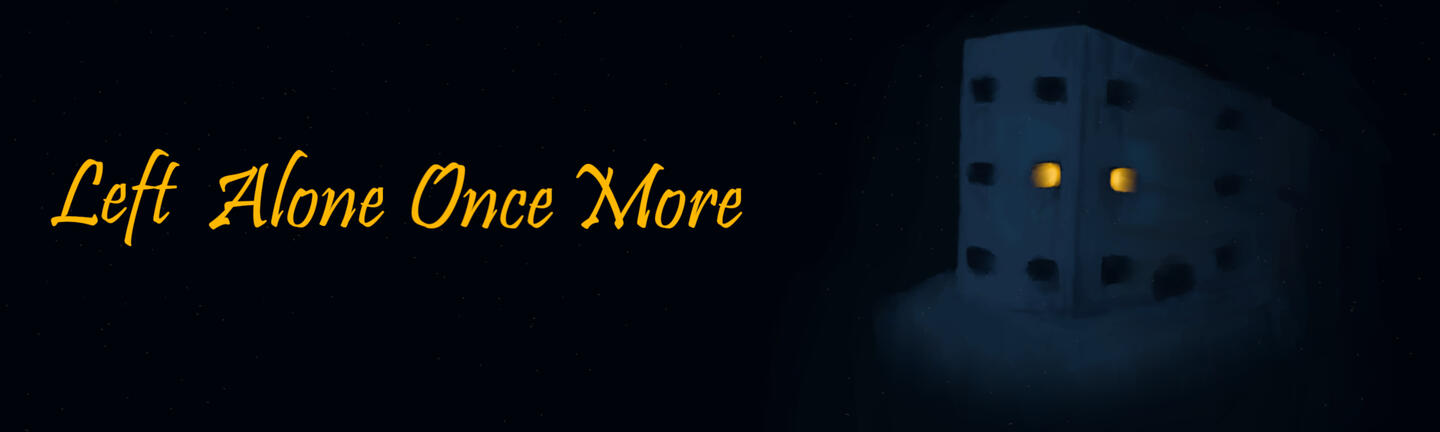 Banner Art It is the same digital painting as the cover art. It features the blue apartment building fading into the darker blue background. The image is wider than the cover art, and the title text takes up all of the left half.